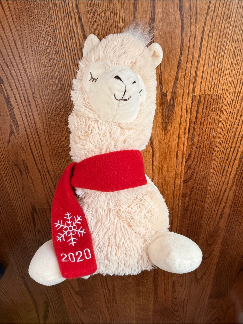 Plush Llama with Red 2020 Holiday Scarf
